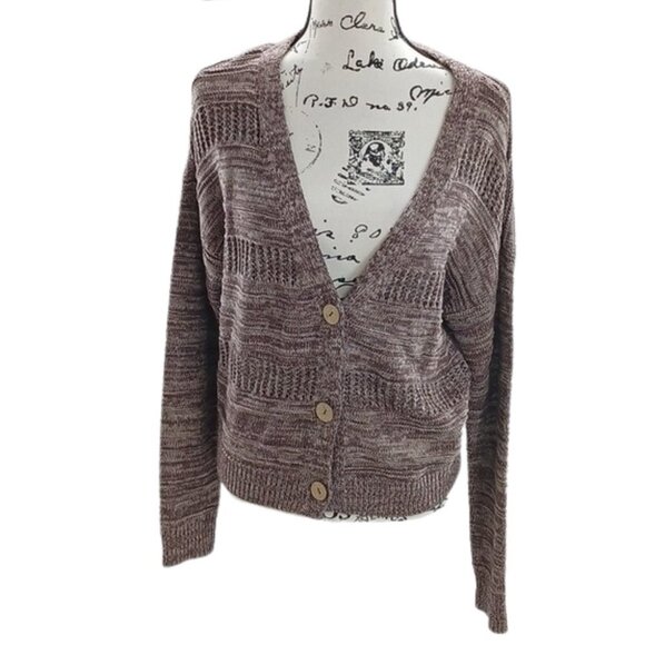 Daytrip Womens Size XS Cardigan Sweater Brown Knit Long Sleeve Button Front - Picture 1 of 6
